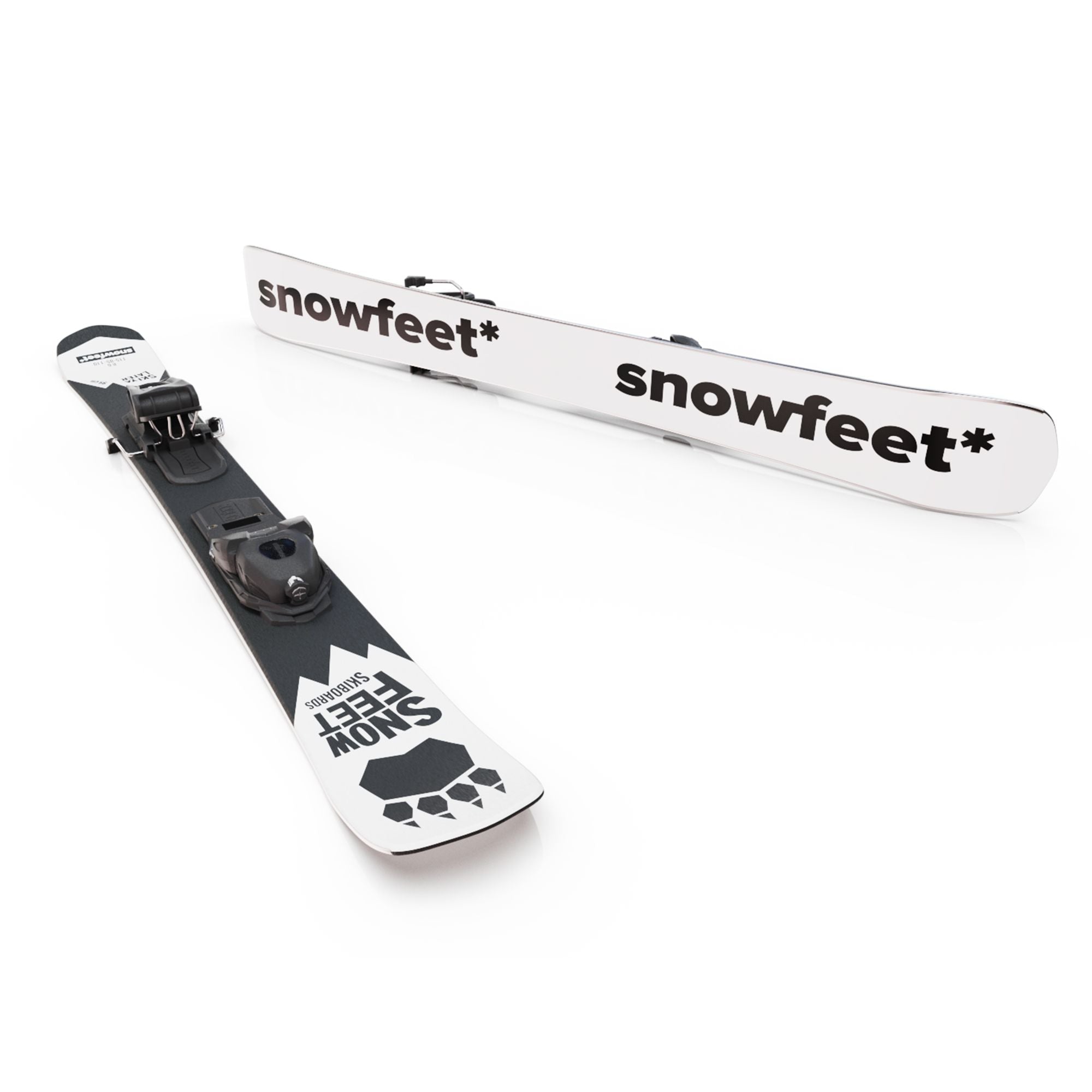skiboards snowblades short ski 99 snowfeet mini little ski skiblades for ski with ski boot bindings black
