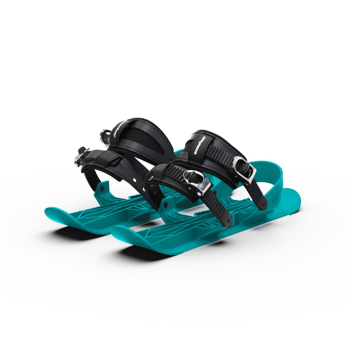snowfeet pro mini ski skates for snow snowskates skiskates skating ski short ski mini skiskate for snow snowfeet new model best model #color_turquoise