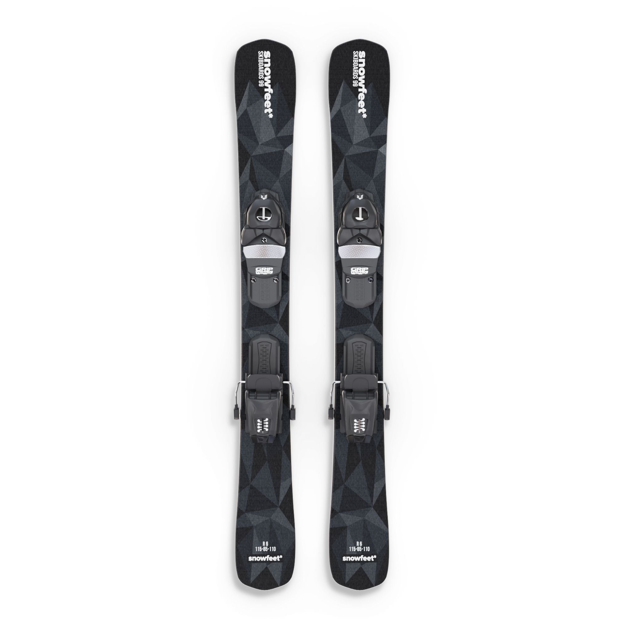 skiboards snowblades short ski 99 snowfeet mini little ski skiblades with profi ski releasable bindings black