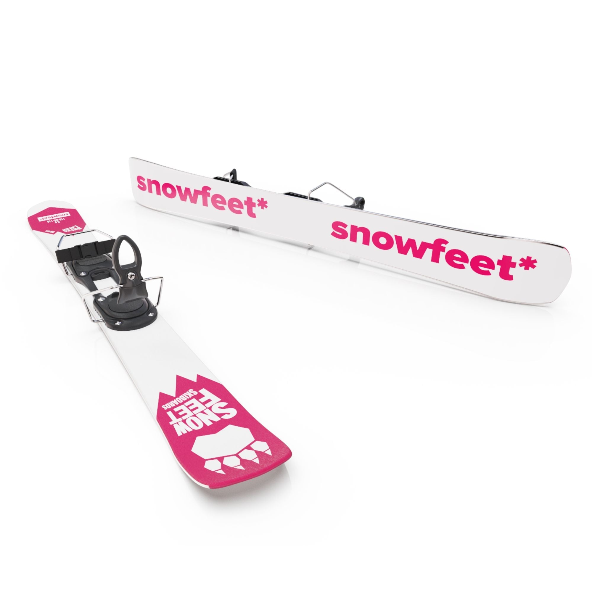 skiboards snowblades short ski 99 snowfeet mini little ski skiblades for ski with ski boot bindings pink