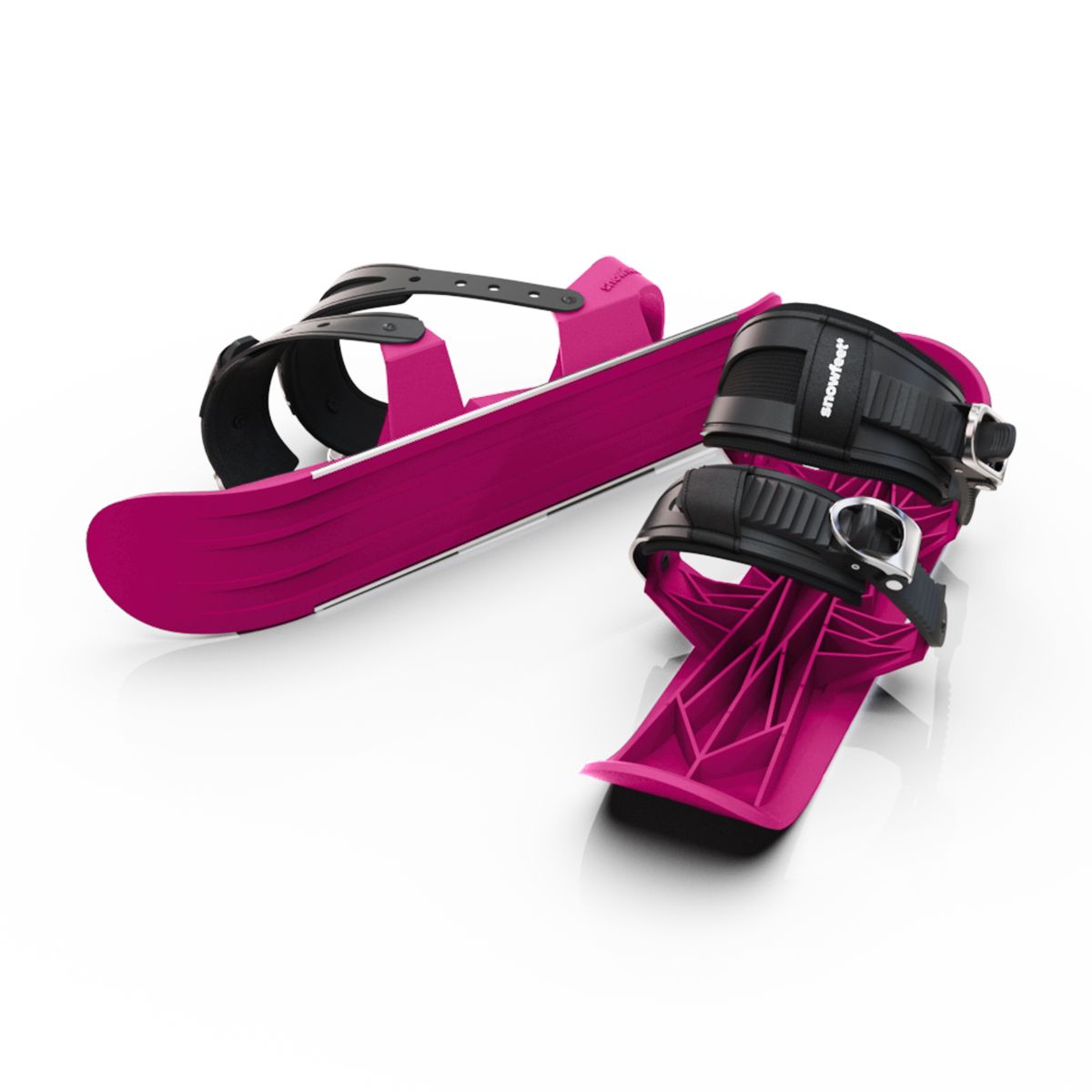 snowfeet pro mini ski skates for snow snowskates skiskates skating ski short ski mini skiskate for snow snowfeet new model best model #color_pink