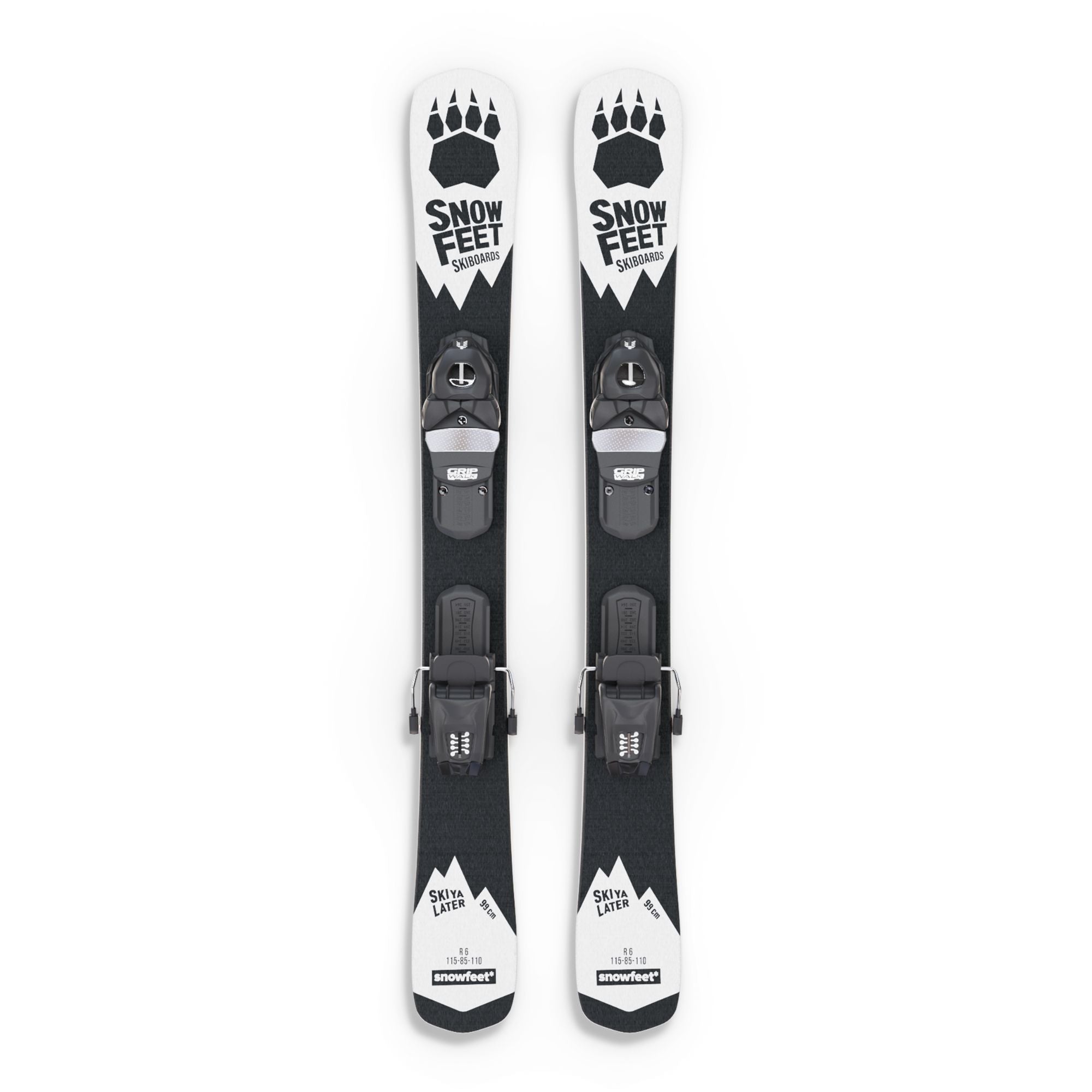 skiboards snowblades short ski 99 snowfeet mini little ski skiblades with profi ski releasable bindings white