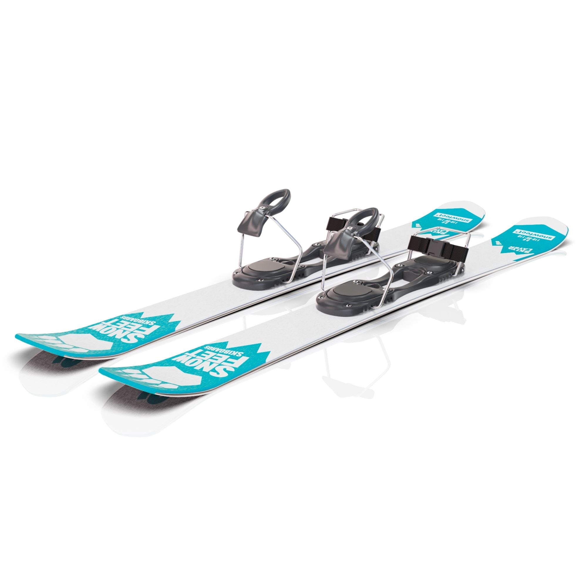 skiboards snowblades short ski 99 snowfeet mini little ski skiblades for ski with ski boot bindings blue turquoise