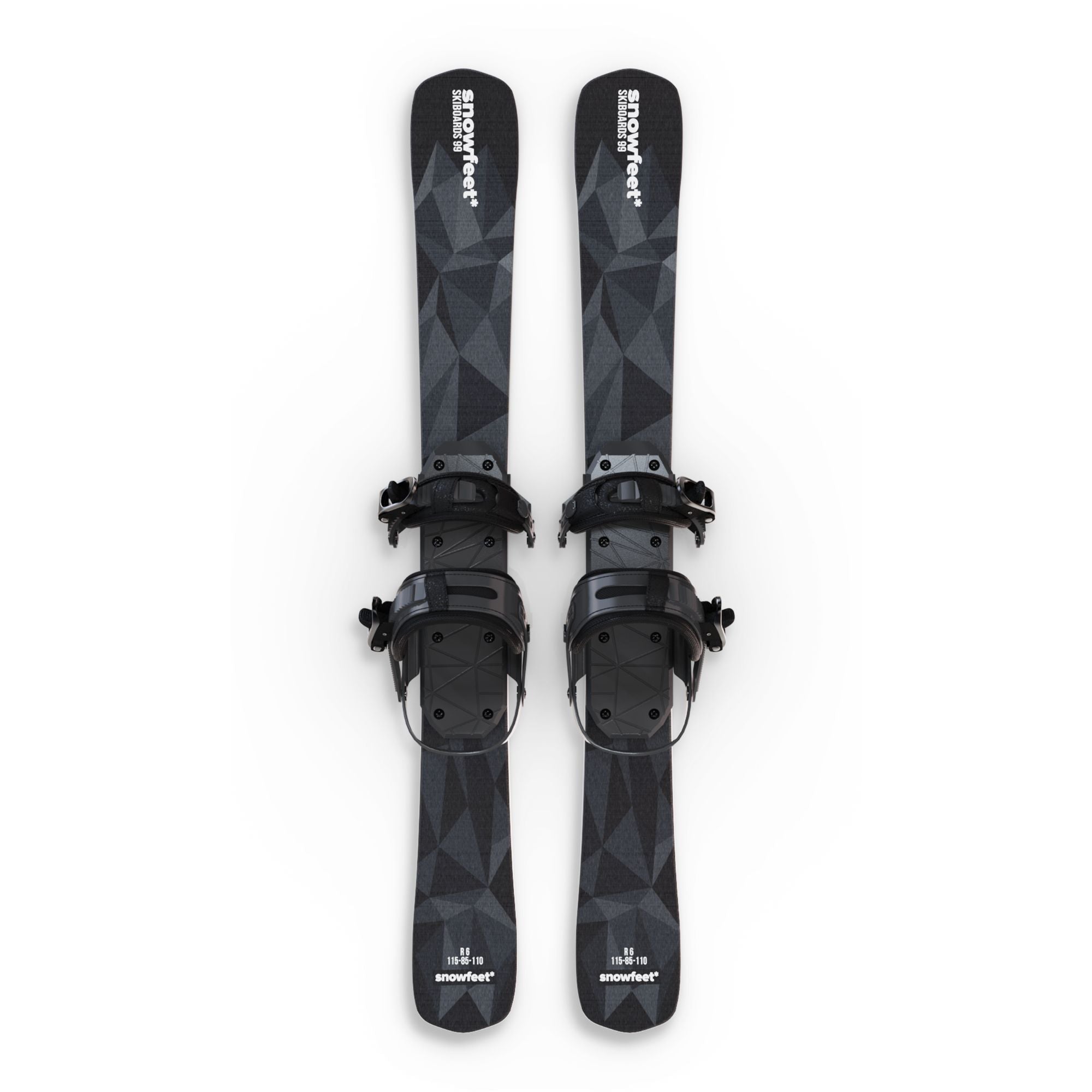 skiboards snowblades short ski 99 snowfeet mini little ski skiblades for snowboard boot with snowboard boot bindings black