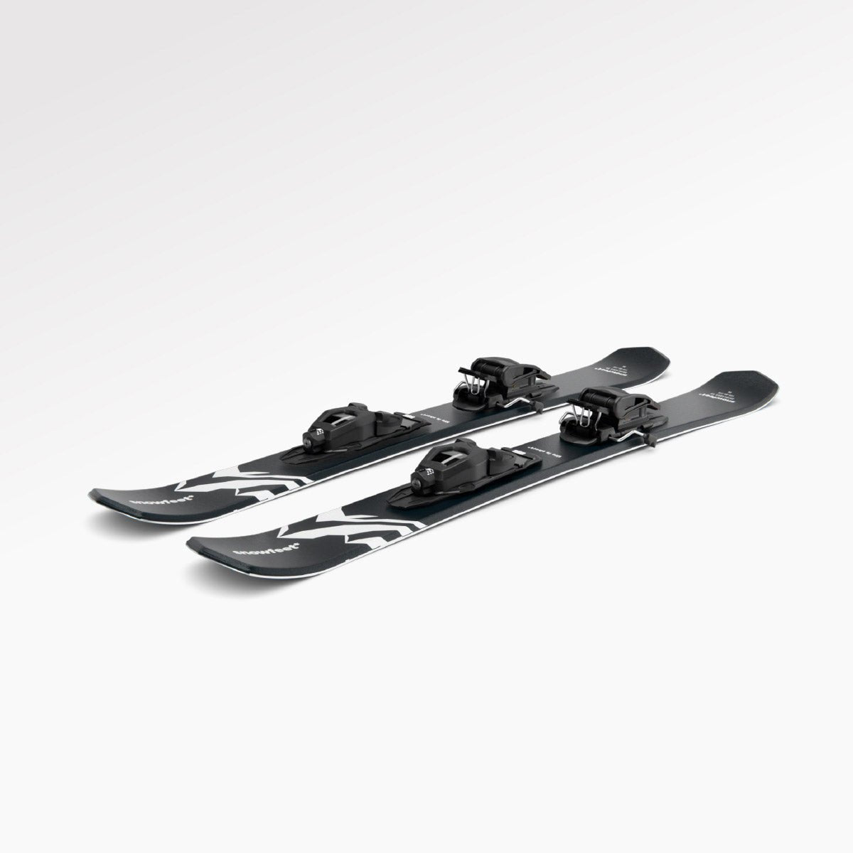 Skiblades Skiboards Snowblades Short Mini Skis - snowfeet* 99CM. Product photo, wood core skis,pro ski binding, black mountain color.
#Binding_Pro Ski