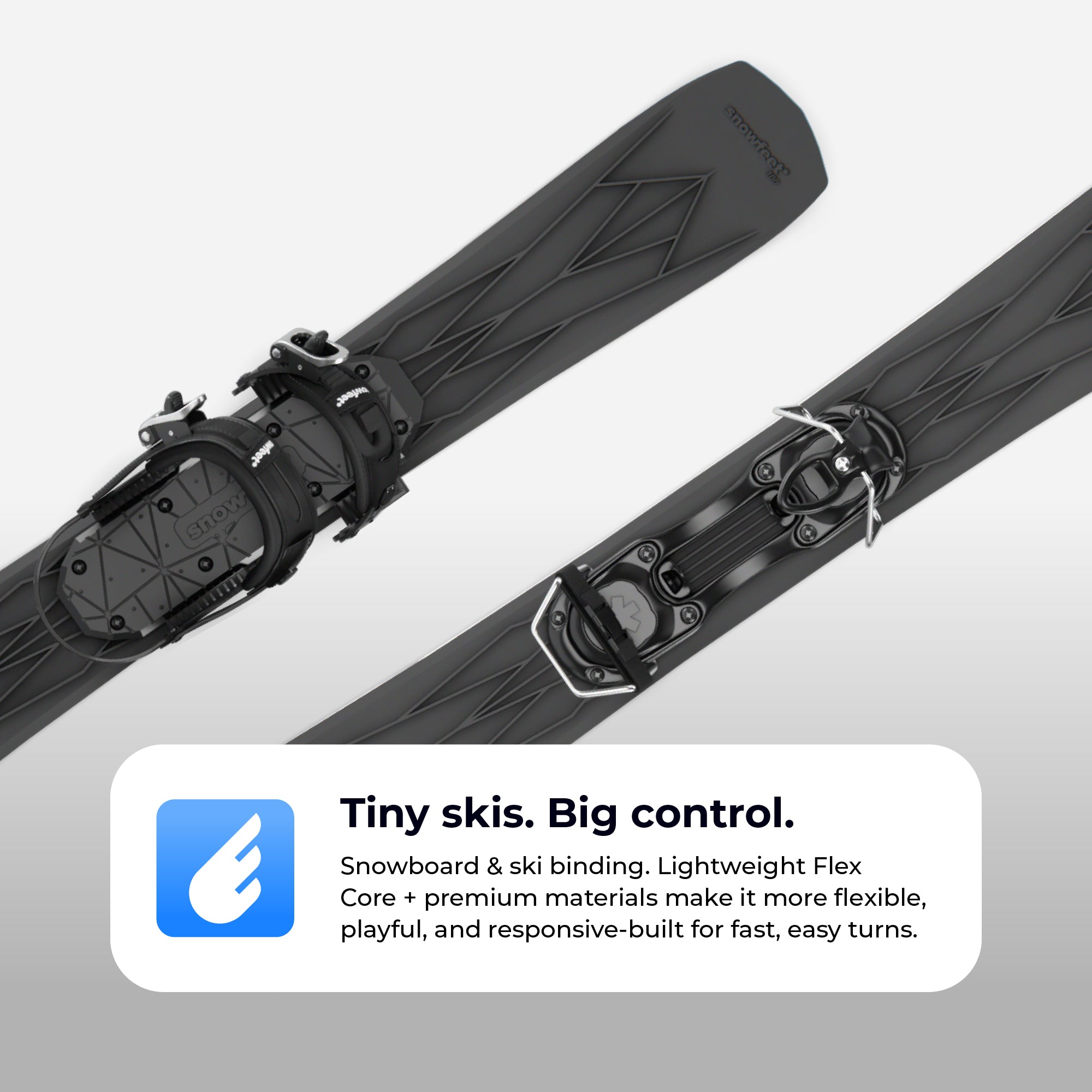 Skiblades Snowfeet* 100 CM | Skiblades | Snowblades Skiboards Short Skis | Lightweight Flex Core - snowfeet*