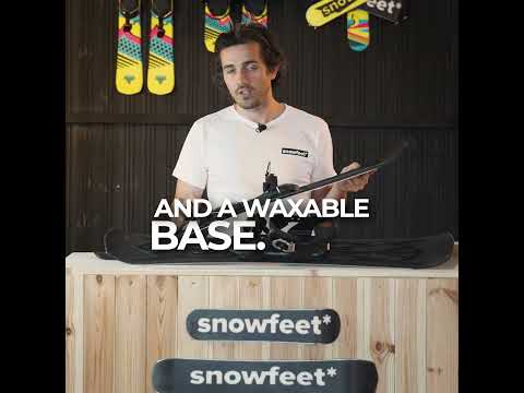 Skiblades Man with white t-shirts describes short skis 100 CM. Unboxed review
#Model_Snowfeet 100 CM