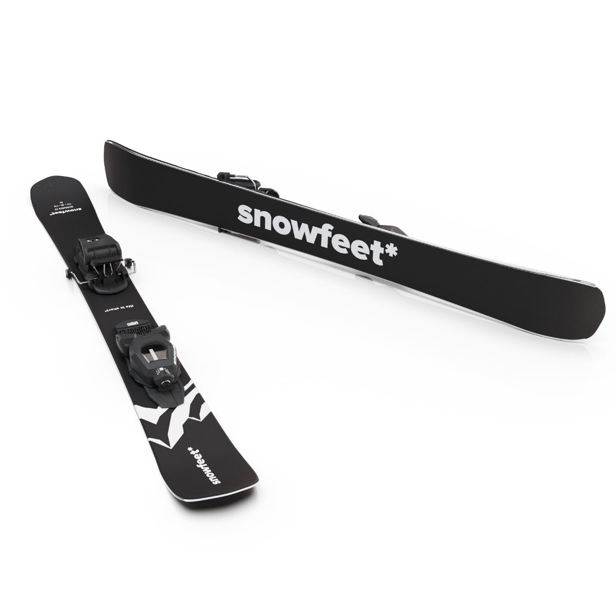 skiboards snowblades short ski 99 snowfeet mini little ski skiblades for ski with pro ski boot bindings mountain black