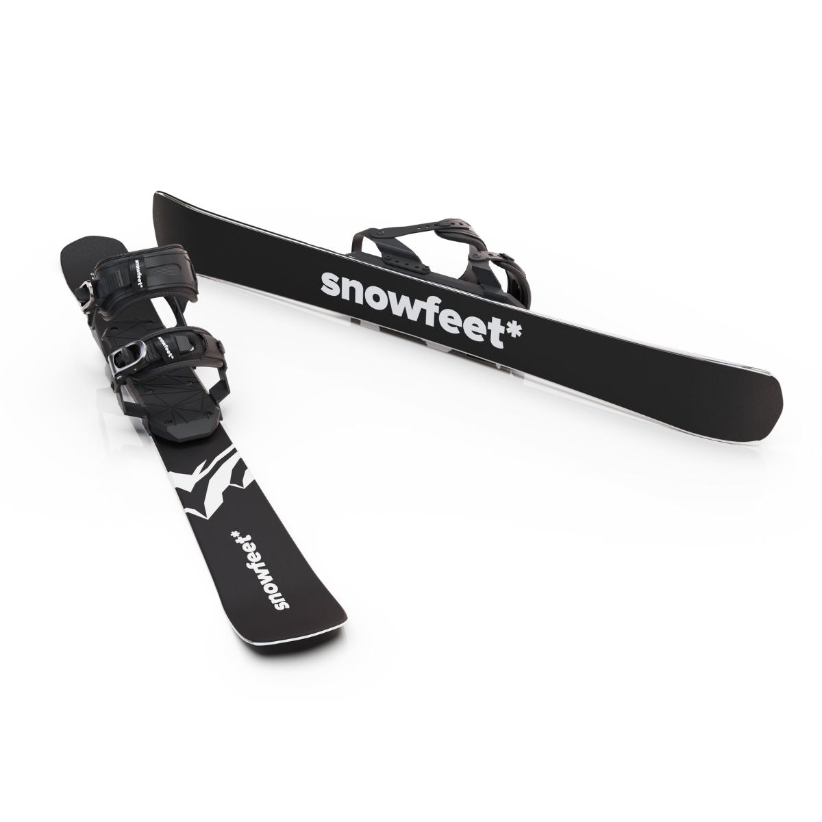 skiboards snowblades short ski 99 snowfeet mini little ski skiblades for snowboard with snowboard boot bindings mountain black
