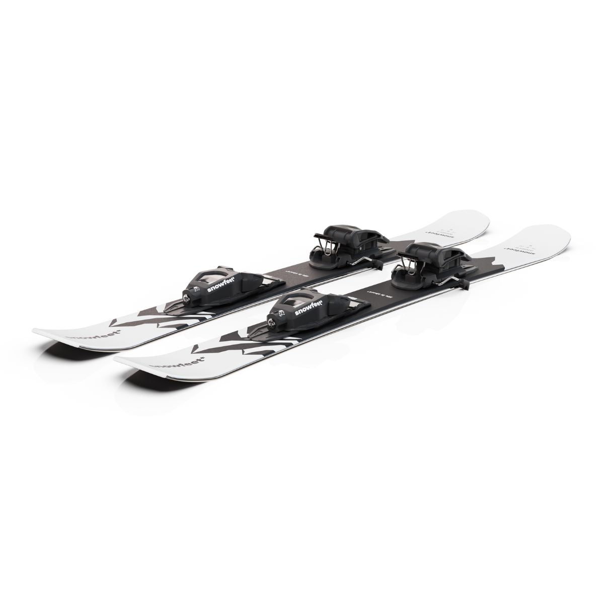 skiboards snowblades short ski 99 snowfeet mini little ski skiblades for ski with pro ski boot bindings mountain white