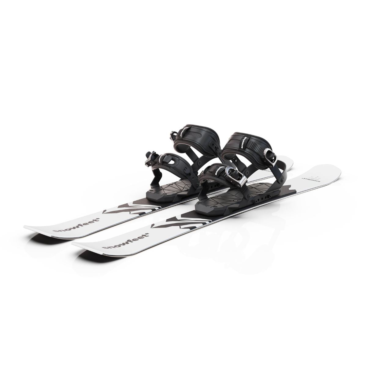 skiboards snowblades short ski 99 snowfeet mini little ski skiblades for snowboard with snowboard boot bindings mountain white
