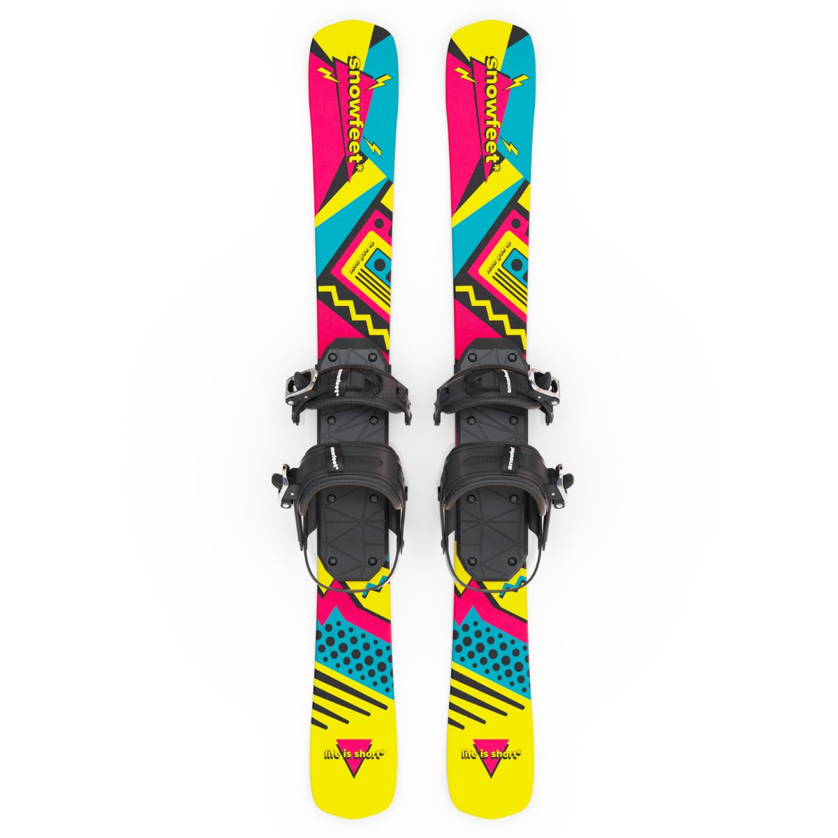 skiboards snowblades short ski 99 snowfeet mini little ski skiblades for snowboard with snowboard boot bindings mountain retro