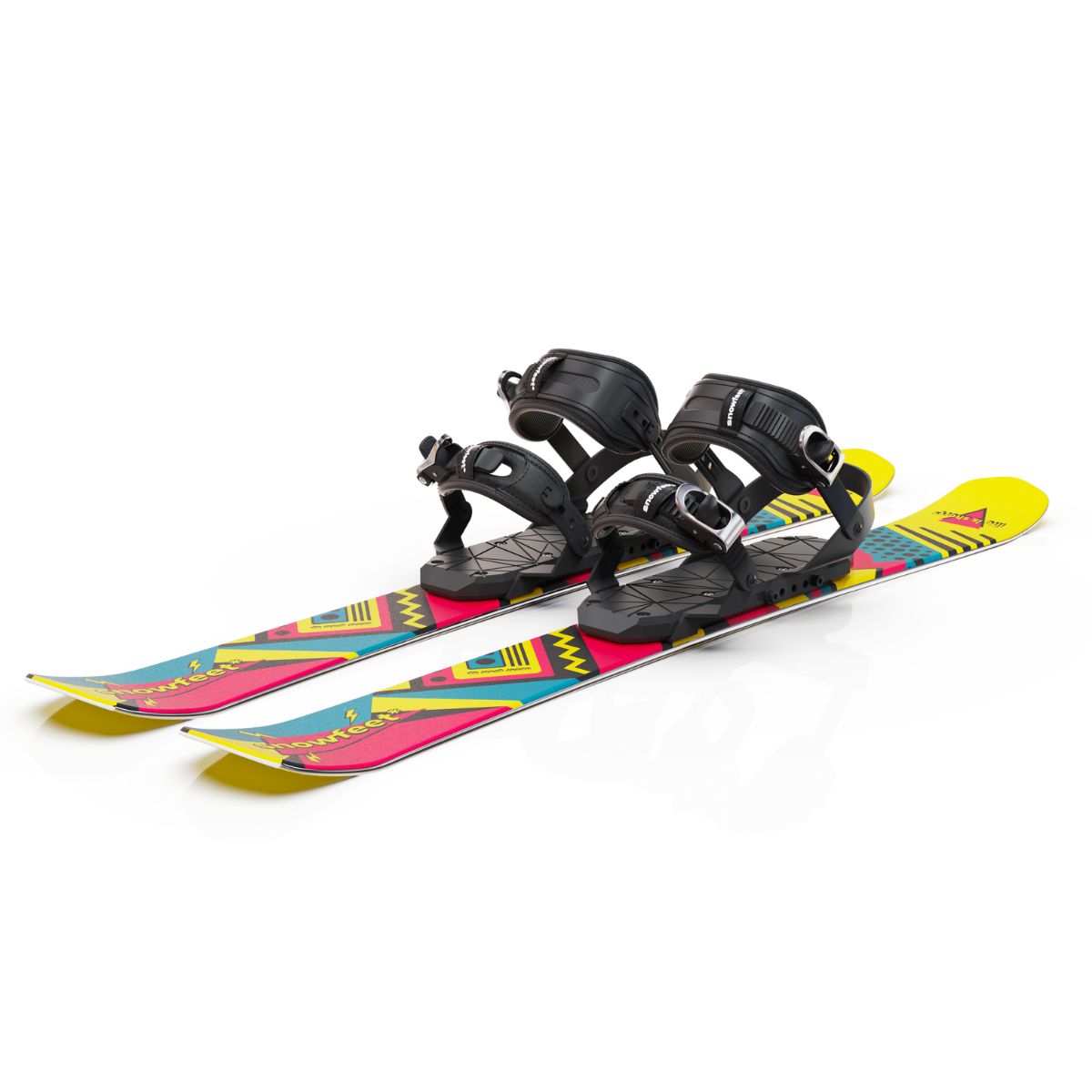 skiboards snowblades short ski 99 snowfeet mini little ski skiblades for snowboard with snowboard boot bindings mountain retro