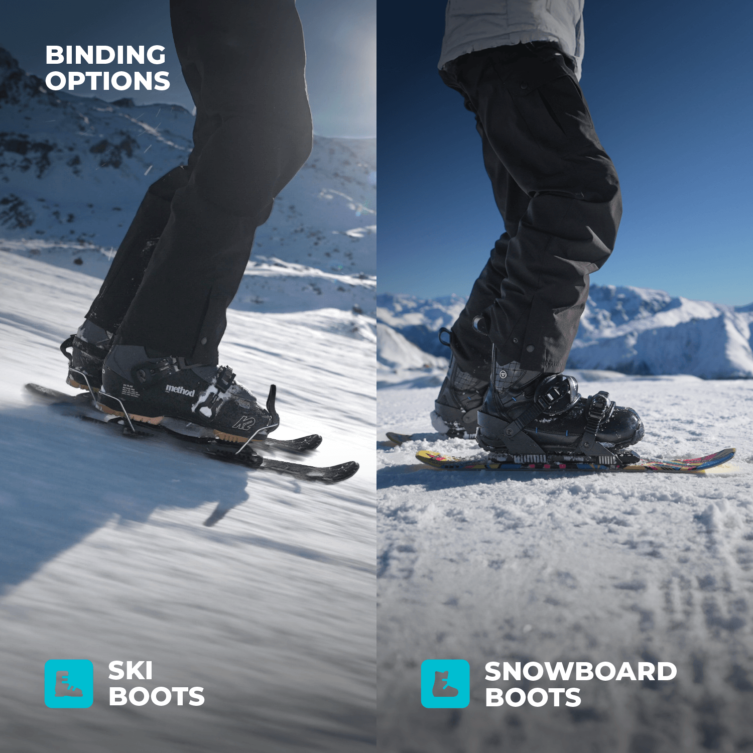 Snowfeet* Skiblades | 65 CM | Skiboards Snowblades Short Mini Skis