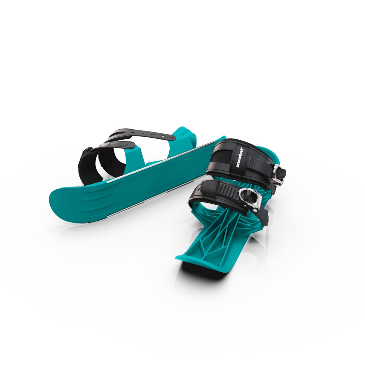  snowfeet pro mini ski skates for snow snowskates skiskates skating ski short ski mini skiskate for snow snowfeet new model best model #color_turquoise