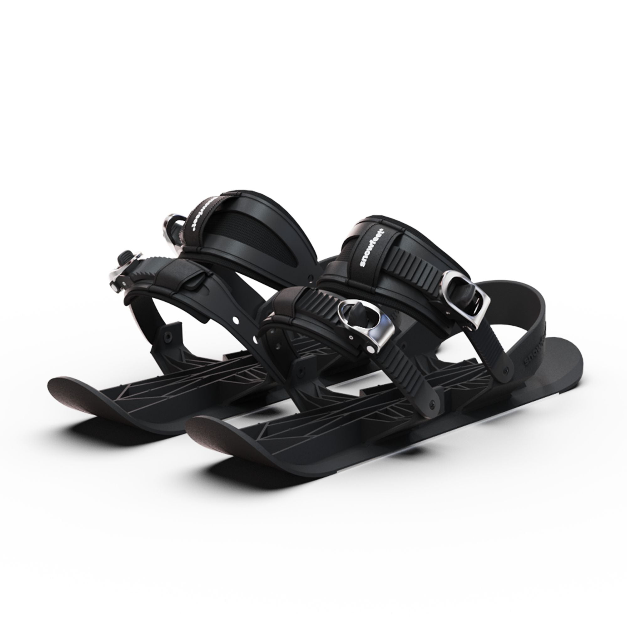 snowfeet pro mini ski skates for snow snowskates skiskates skating ski short ski mini skiskate for snow snowfeet new model best model #color_black