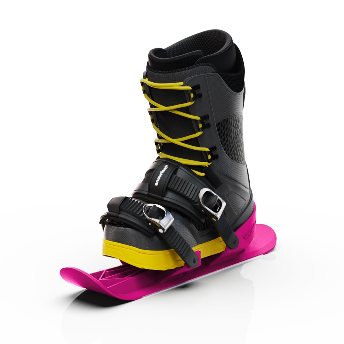  snowfeet pro mini ski skates for snow snowskates skiskates skating ski short ski mini skiskate for snow snowfeet new model best model #color_pink