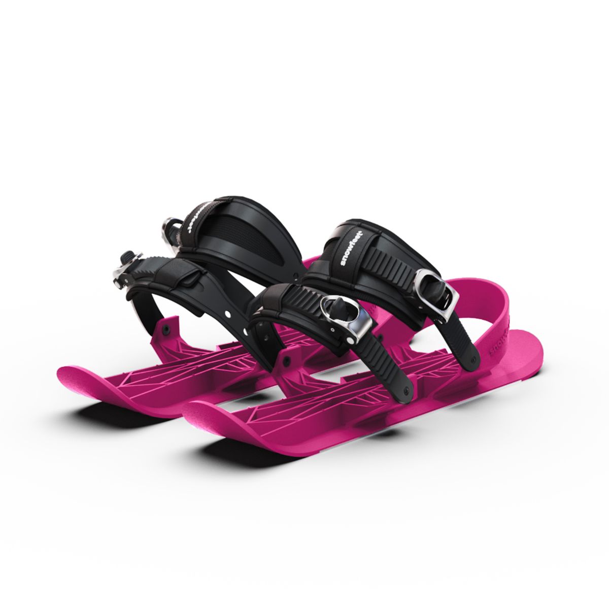  snowfeet pro mini ski skates for snow snowskates skiskates skating ski short ski mini skiskate for snow snowfeet new model best model #color_pink
