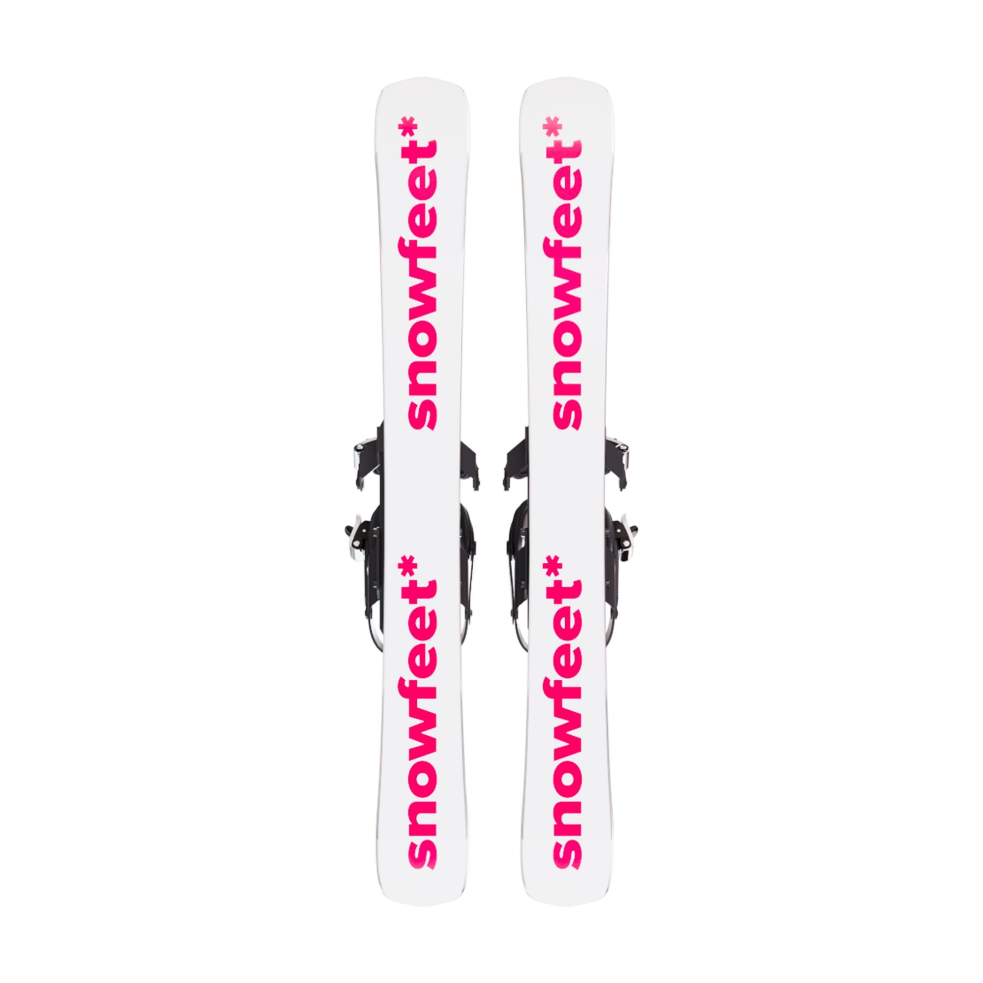 skiboards snowblades short ski 99 snowfeet mini little ski skiblades for snowboard boot with snowboard boot bindings pink
