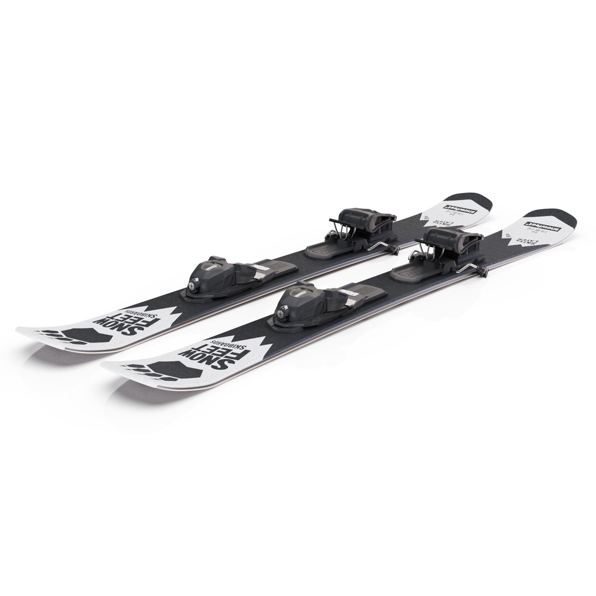 skiboards snowblades short ski 99 snowfeet mini little ski skiblades with profi ski releasable bindings white