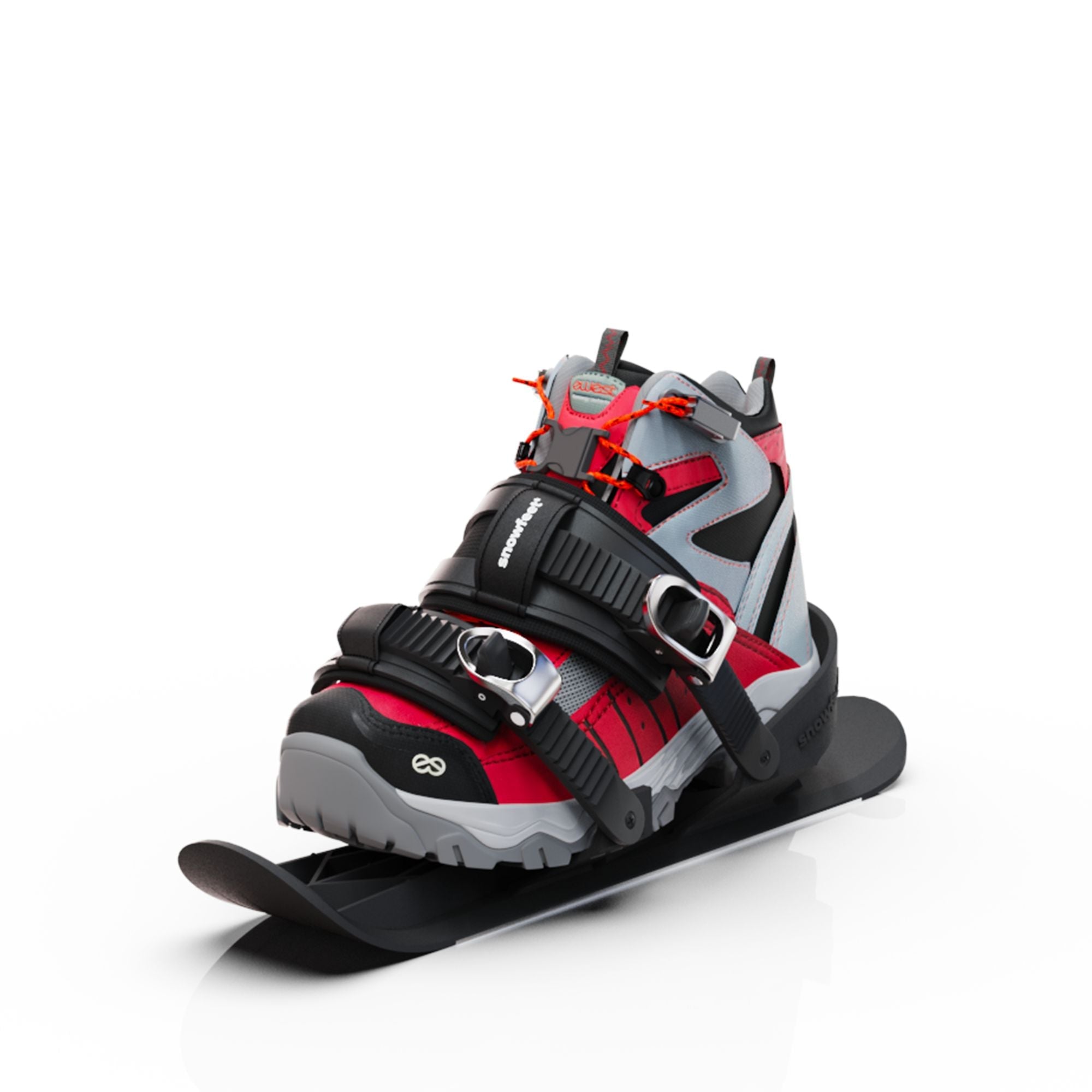 snowfeet pro mini ski skates for snow snowskates skiskates skating ski short ski mini skiskate for snow snowfeet new model best model #color_black