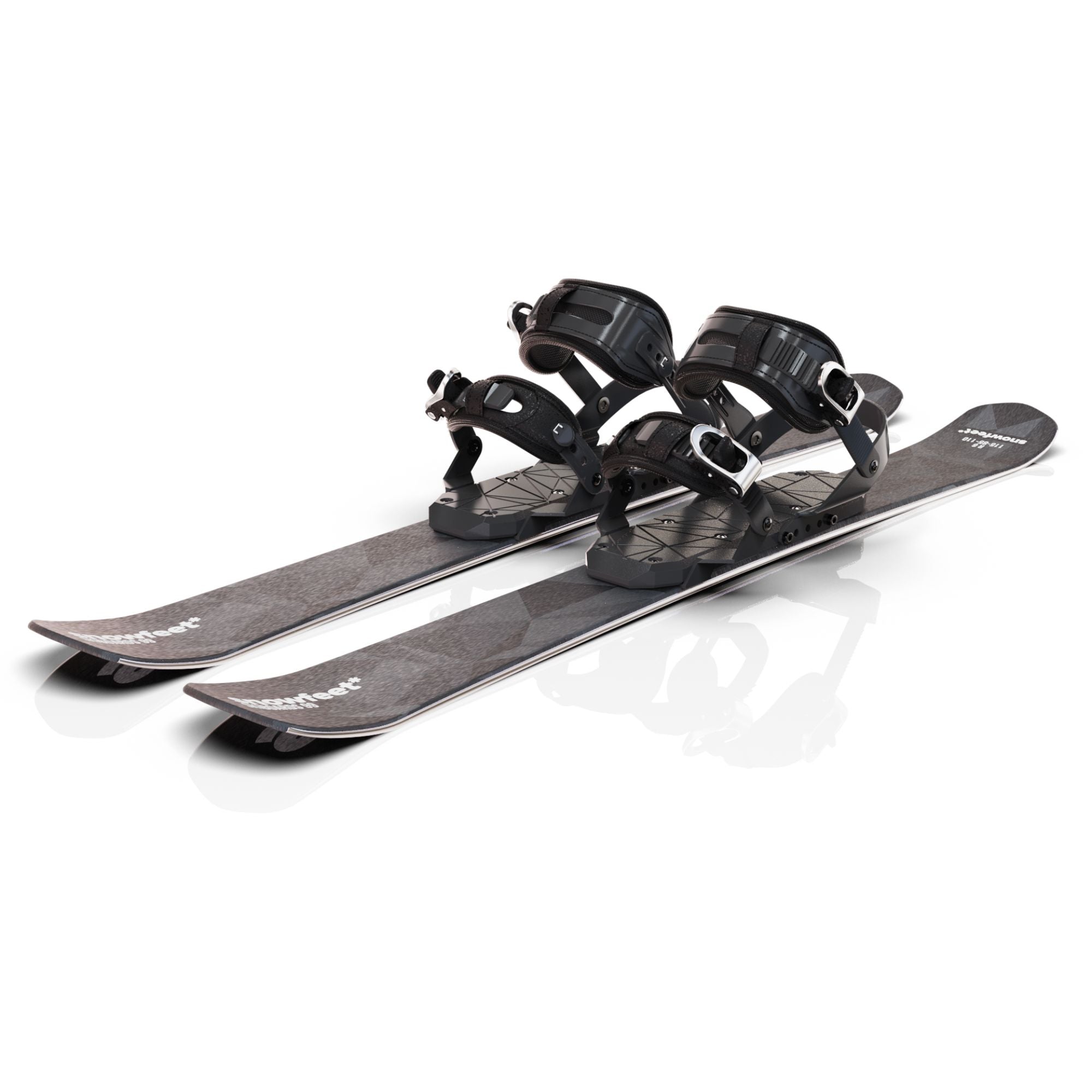 skiboards snowblades short ski 99 snowfeet mini little ski skiblades for snowboard boot with snowboard boot bindings black