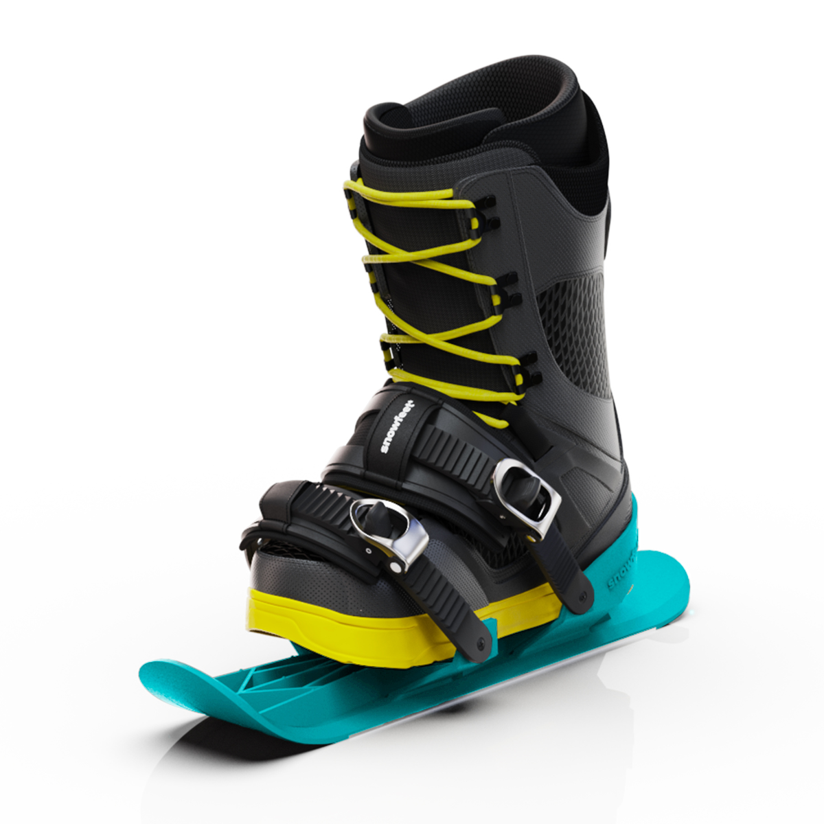  snowfeet pro mini ski skates for snow snowskates skiskates skating ski short ski mini skiskate for snow snowfeet new model best model #color_turquoise