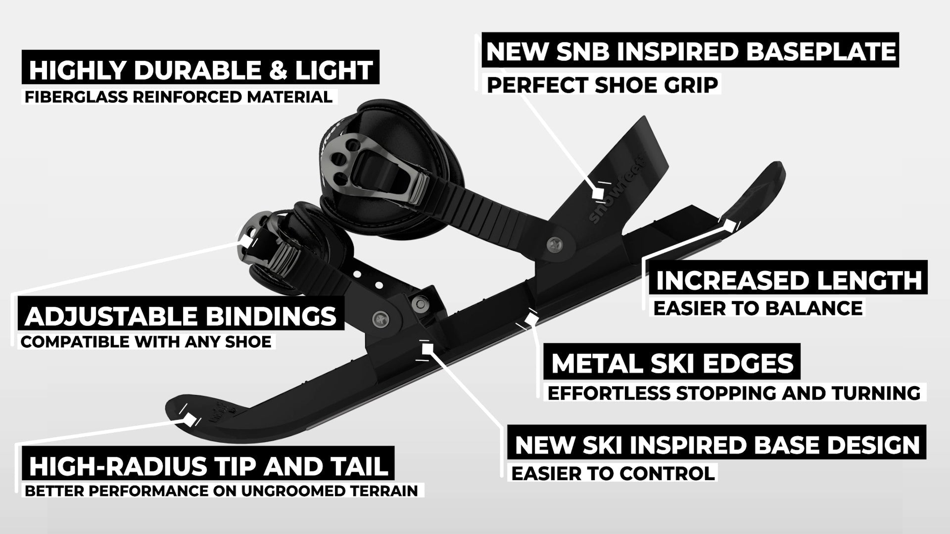  snowfeet pro mini ski skates for snow snowskates skiskates skating ski short ski mini skiskate for snow snowfeet new model best model