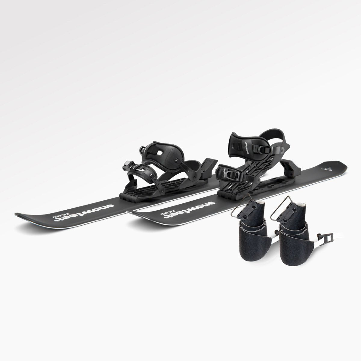 Skiblades Snowfeet Walkski short backcountry touring skis for hiking and skiing, Climbing skins included, Wood core.