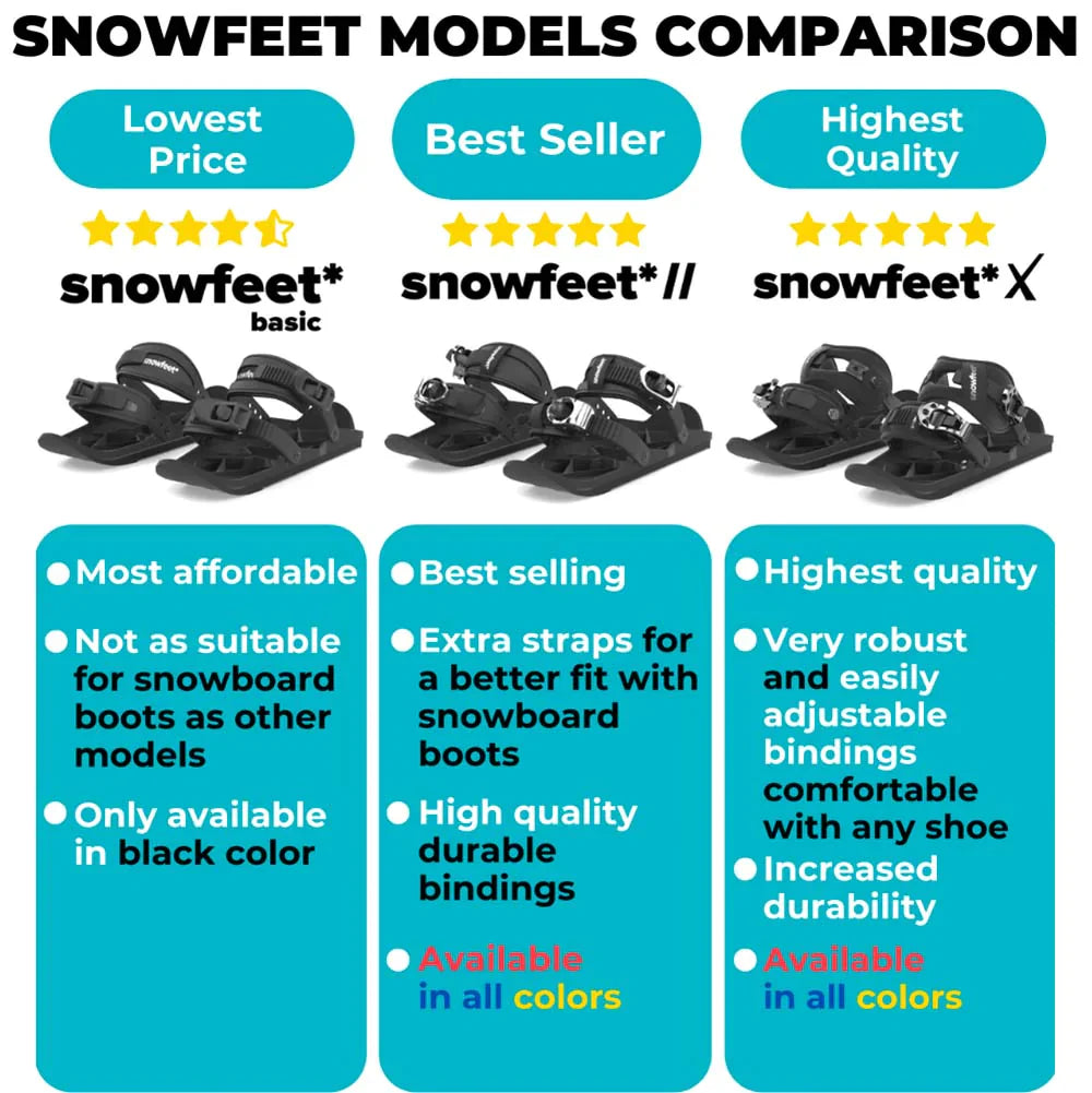 snowfeet skiskates mini ski short ski skates for snow snowskates