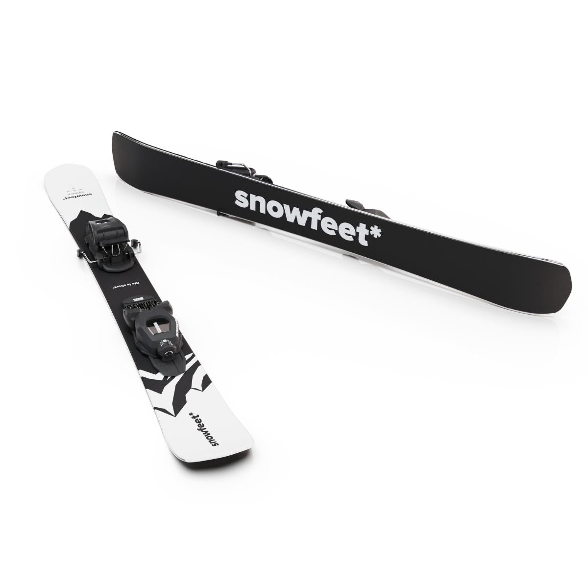 skiboards snowblades short ski 99 snowfeet mini little ski skiblades for ski with pro ski boot bindings mountain white