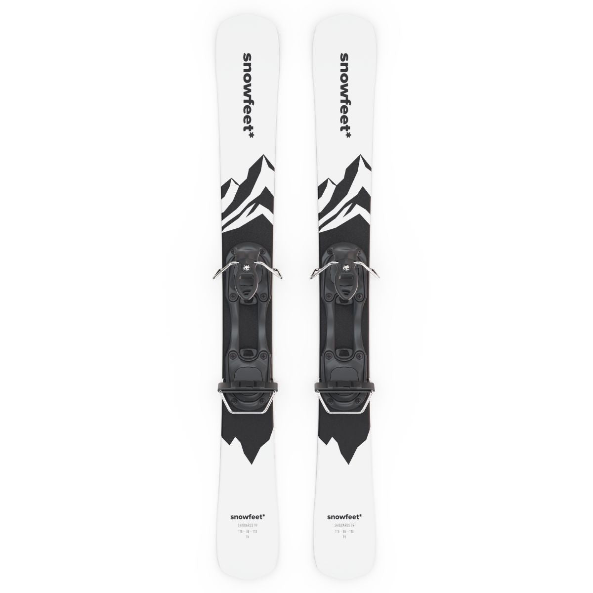 skiboards snowblades short ski 99 snowfeet mini little ski skiblades for ski with ski boot bindings mountain white