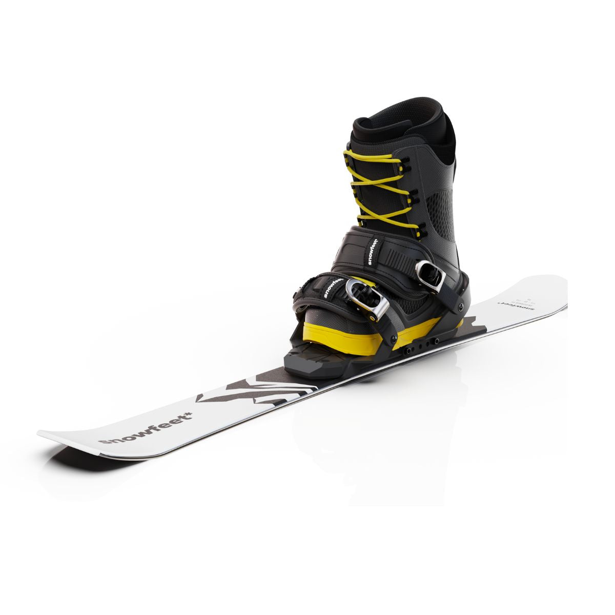skiboards snowblades short ski 99 snowfeet mini little ski skiblades for snowboard with snowboard boot bindings mountain white