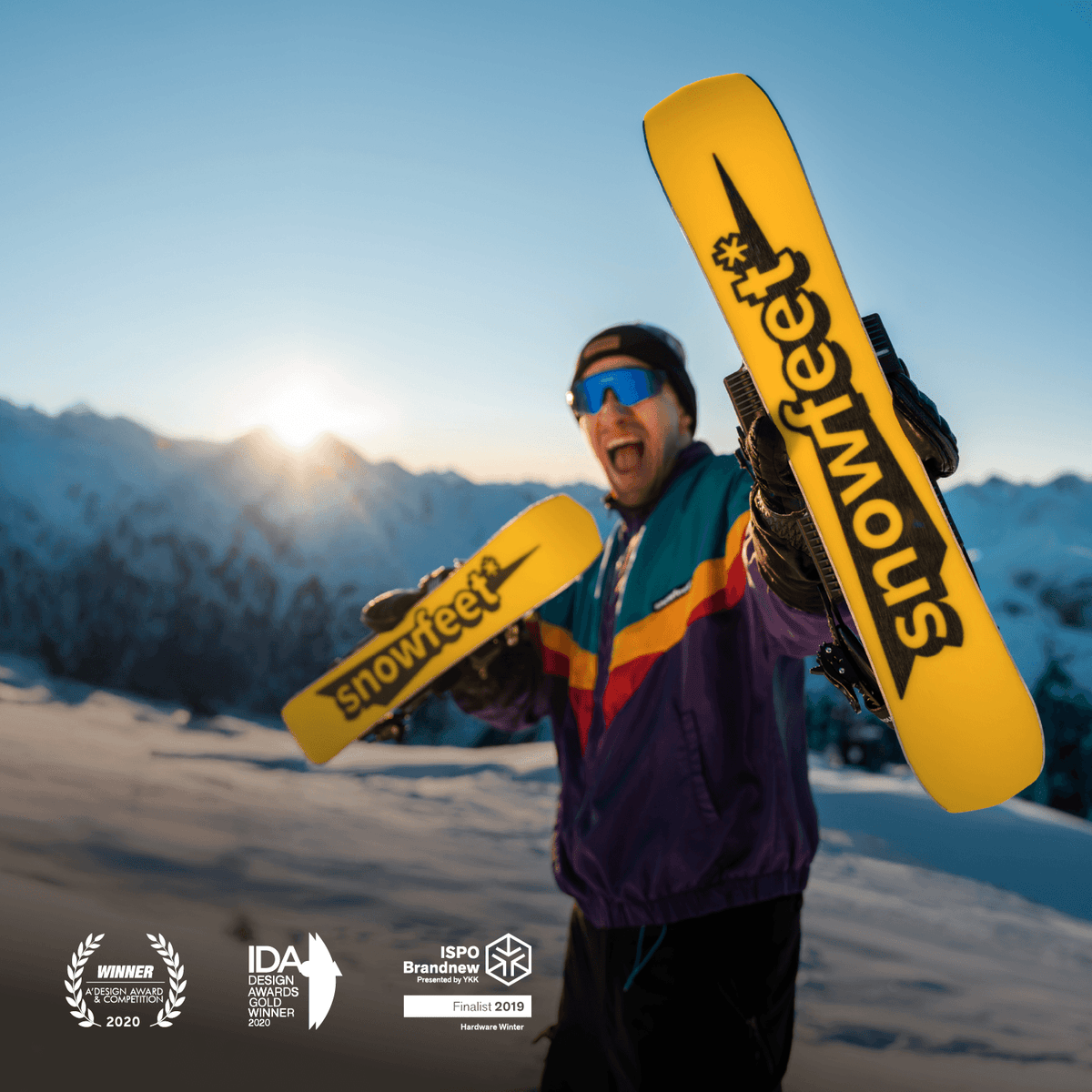 Skiboards by Snowfeet* - 65 cm |Skiblades, Snowblades, Short Mini Skis