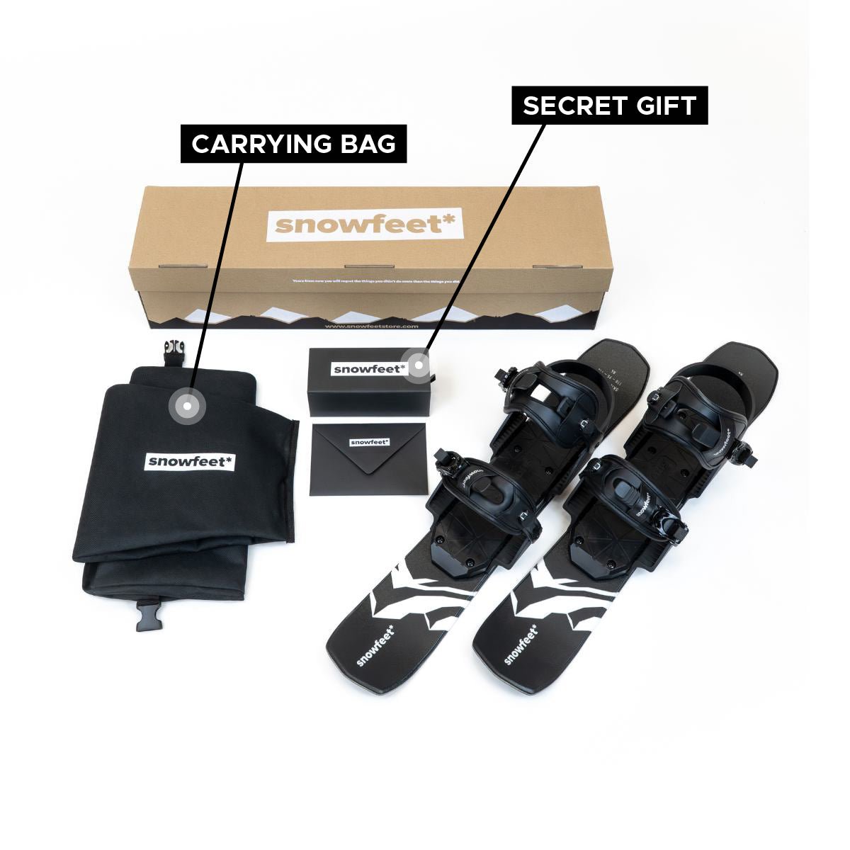 Snowfeet* Skiblades | 65 CM | Skiboards Snowblades Short Mini Skis